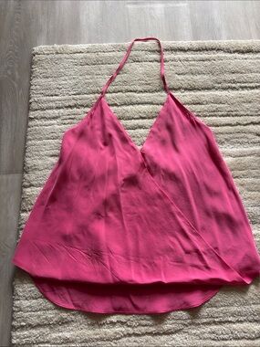 Chelsea flower Pink Halter Wrap Front Women's Tank Top